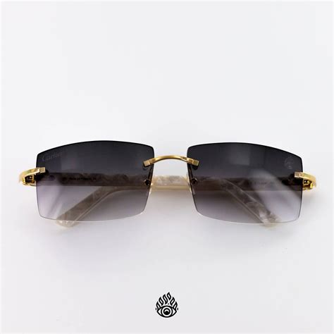 Cartier White Acetate Glasses with Gold C Decor